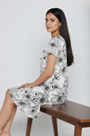 Zivame Knit Cotton Knee Length Nightdress With In Built Slip On Bra - Whisper White — thumbnail 5
